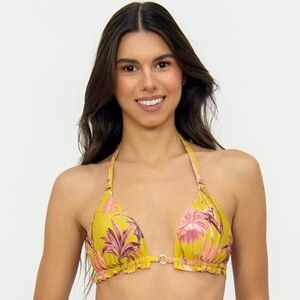Bari Swimwear Reversible Triangle Bikini Top – Tropical Palm Print